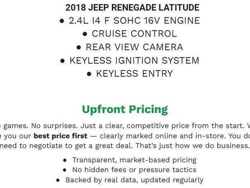 Used 2018 Jeep Renegade Latitude w/ Cold Weather Group AWD/4WD image 1