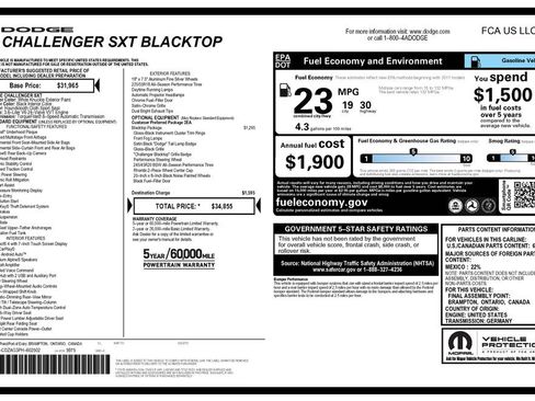 Used 2023 Dodge Challenger SXT w/ Blacktop Package image 3