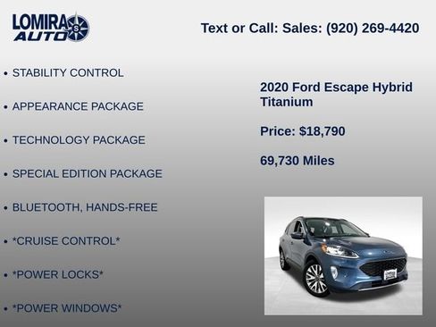 Used 2020 Ford Escape Titanium w/ Titanium Premium Package 2.0 AWD/4WD image 14