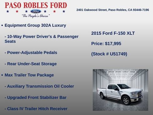 Used 2015 Ford F150 XLT w/ Equipment Group 302A Luxury RWD image 7