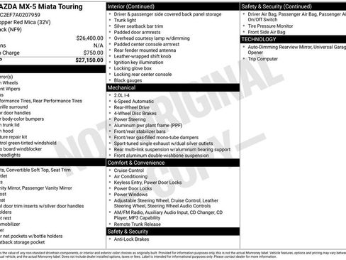 Used 2010 MAZDA MX-5 Miata Touring image 33