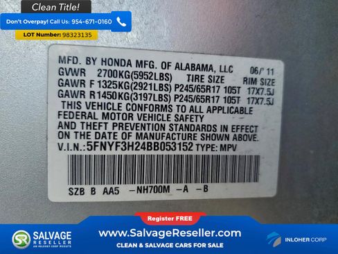 Used 2011 Honda Pilot LX image 17