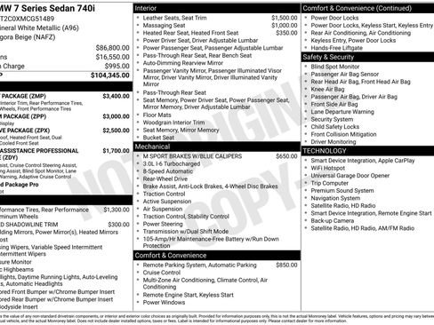 Used 2021 BMW 740i w/ M Sport Package RWD image 48