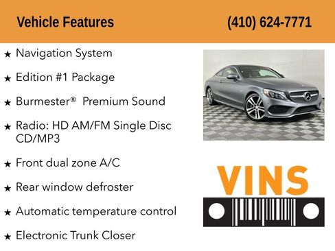 Used 2017 Mercedes-Benz C 300 Coupe w/ Edition #1 Package image 5