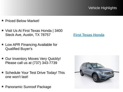 Used 2019 Volkswagen Tiguan SE w/ Panoramic Sunroof Package FWD image 10