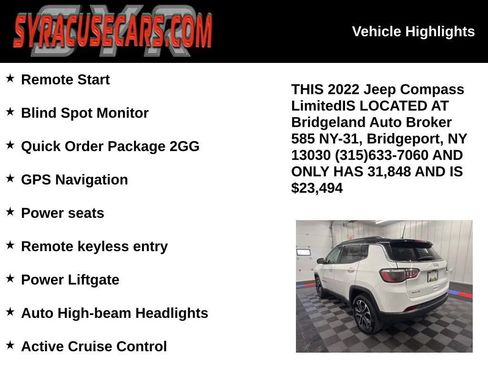 Used 2022 Jeep Compass Limited AWD/4WD image 5