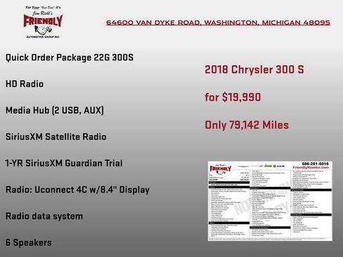 Used 2018 Chrysler 300 S AWD/4WD image 3
