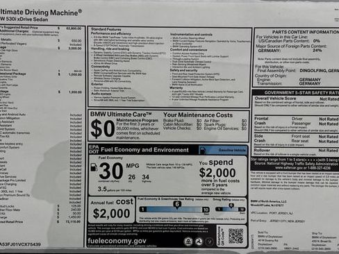 New 2027 BMW 530i xDrive w/ M Sport Package AWD/4WD image 16