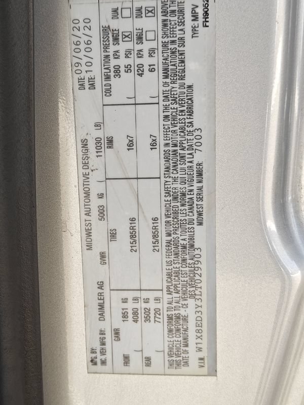 Used 2020 Mercedes-Benz Sprinter 3500 w/ Windows All Around Package image 58