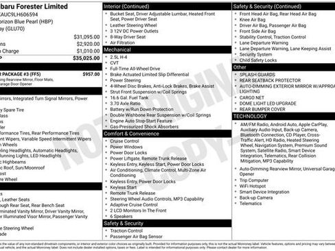 Used 2020 Subaru Forester Limited w/ Popular Package #3 image 7