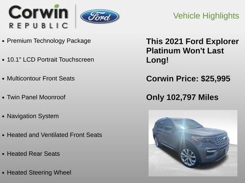 Used 2021 Ford Explorer Platinum w/ Equipment Group 601A AWD/4WD image 6
