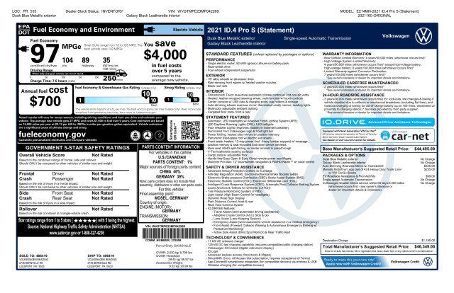 Used 2021 Volkswagen ID.4 Pro S RWD image 3