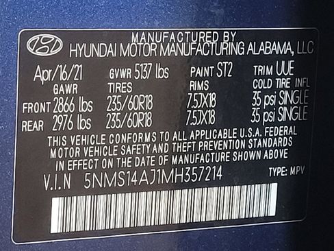 Used 2021 Hyundai Santa Fe SE w/ Cargo Package FWD image 33