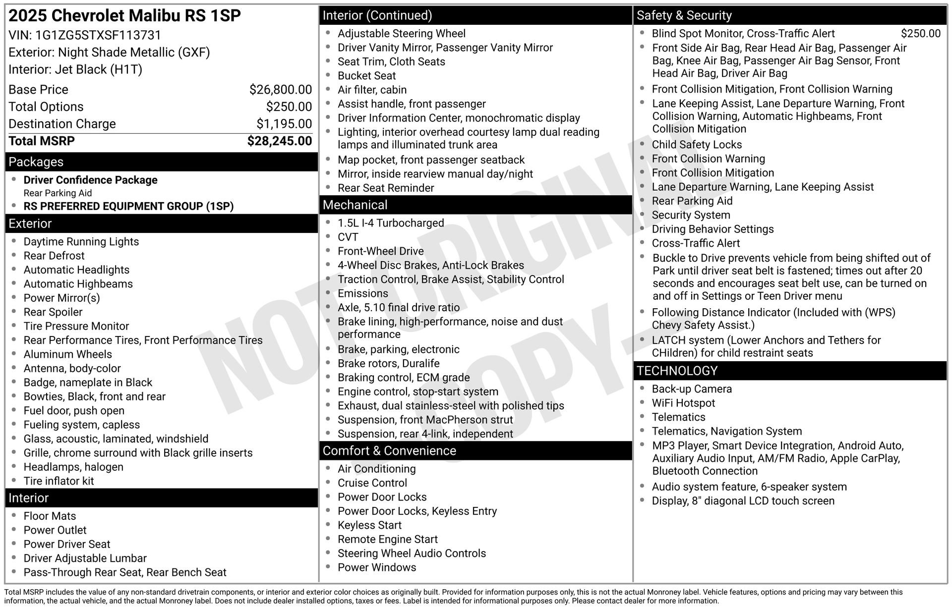 Used 2025 Chevrolet Malibu RS FWD image 4