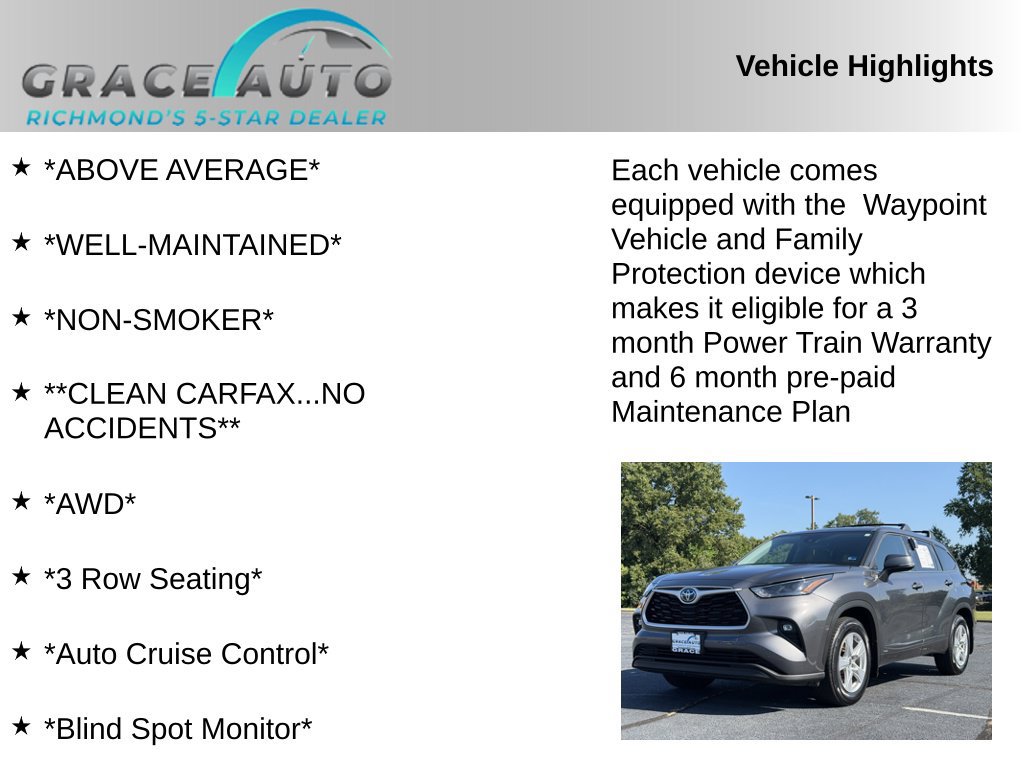 Used 2022 Toyota Highlander LE AWD/4WD image 2