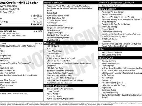 Used 2025 Toyota Corolla LE w/ LE Premium Package FWD image 5