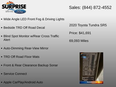 Used 2020 Toyota Tundra SR5 w/ TRD Off-Road Package AWD/4WD image 30