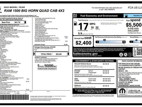Used 2022 RAM 1500 Big Horn RWD image 2