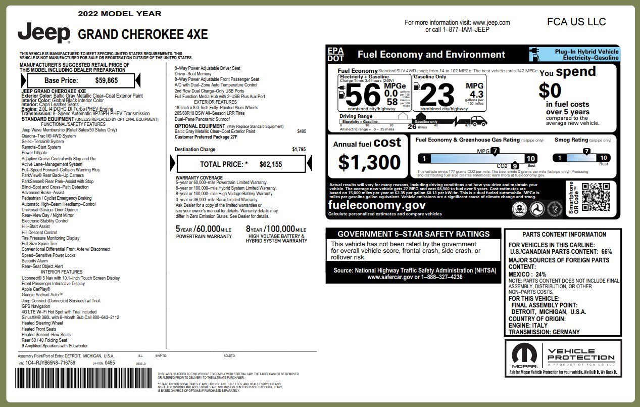 Used 2022 Jeep Grand Cherokee Limited 4xe AWD/4WD image 7