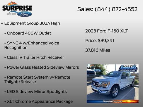 Used 2023 Ford F150 XLT w/ Equipment Group 302A High AWD/4WD image 7