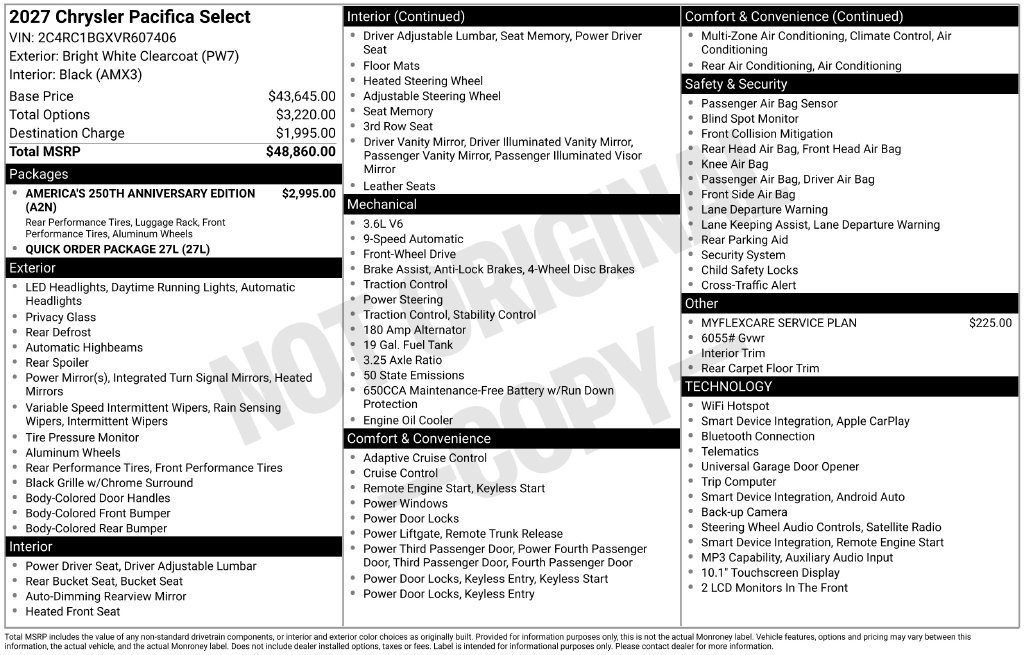 New 2027 Chrysler Pacifica Select FWD image 9