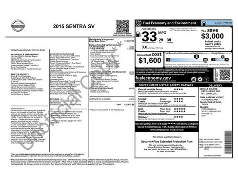 Used 2015 Nissan Sentra SV w/ Style Package FWD image 3