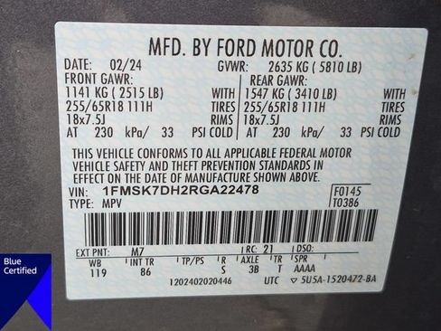 Certified 2024 Ford Explorer XLT RWD image 38