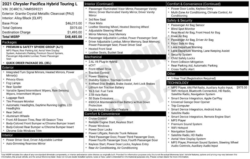 Used 2021 Chrysler Pacifica Touring-L FWD image 31