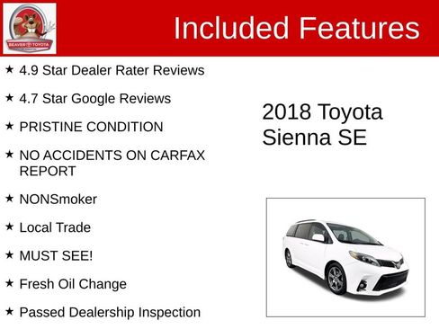 Used 2018 Toyota Sienna SE w/ SE Preferred Package image 4