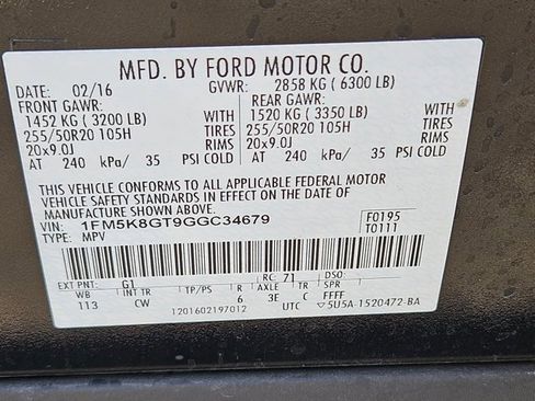 Used 2016 Ford Explorer Sport w/ Equipment Group 401A AWD/4WD image 18