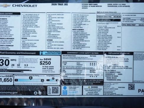 New 2026 Chevrolet Trax RS w/ Sunroof Package image 34