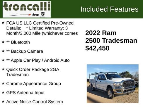 Certified 2022 RAM 2500 Tradesman w/ Chrome Appearance Group image 5