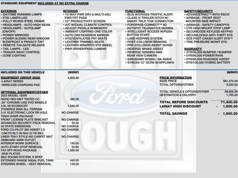 Used 2023 Ford F150 Lariat w/ Equipment Group 502A High AWD/4WD image 2