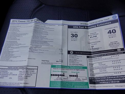 Used 2012 Volkswagen Passat TDI SE FWD image 97