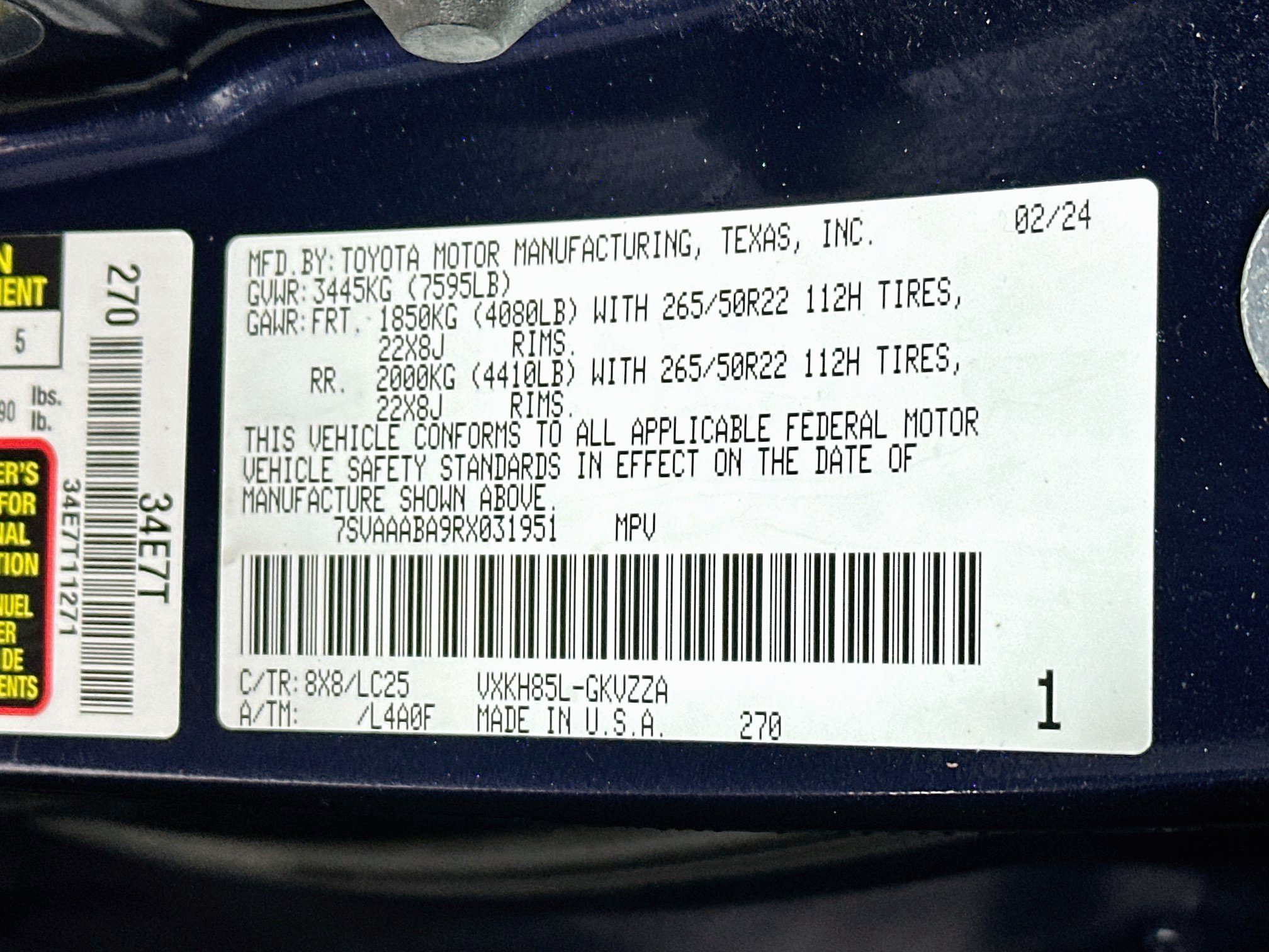 Certified 2024 Toyota Sequoia Capstone AWD/4WD image 33