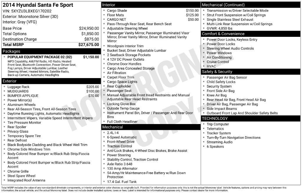 Used 2014 Hyundai Santa Fe Sport w/ Popular Equipment Package 02 FWD image 6