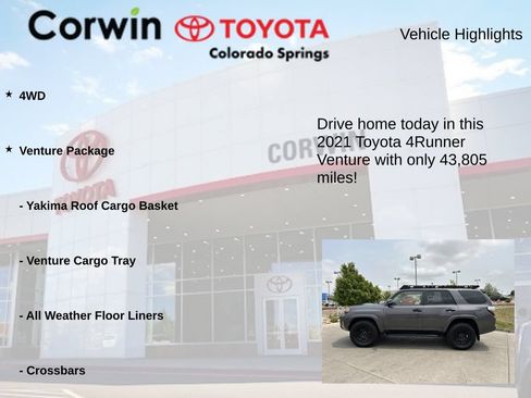 Used 2021 Toyota 4Runner Venture w/ Moonroof Package AWD/4WD image 7