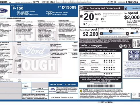 Used 2023 Ford F150 Lariat w/ Equipment Group 502A High AWD/4WD image 56