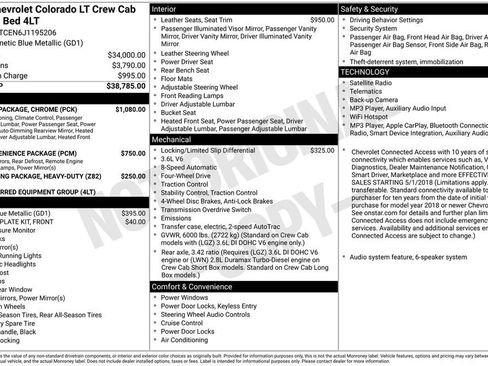 Used 2018 Chevrolet Colorado LT w/ Luxury Package, Chrome AWD/4WD image 18
