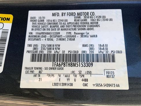 Used 2021 Ford Mustang Coupe w/ Equipment Group 101A image 54