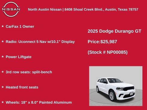 Used 2025 Dodge Durango GT RWD image 2
