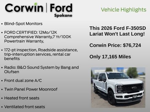 Certified 2026 Ford F350 Lariat w/ Black Appearance Package AWD/4WD image 13
