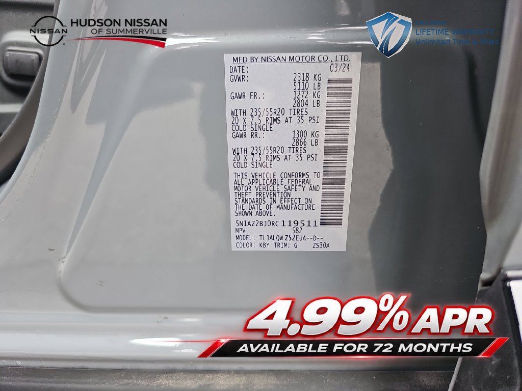 Used 2024 Nissan Murano SV w/ SV Midnight Edition Package FWD image 33