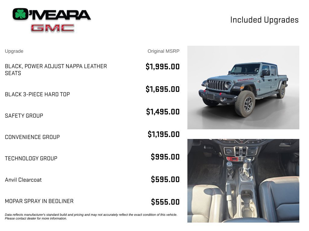 Used 2025 Jeep Gladiator Rubicon w/ Safety Group AWD/4WD image 4