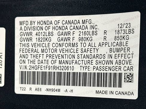 Certified 2024 Honda Civic Touring image 32