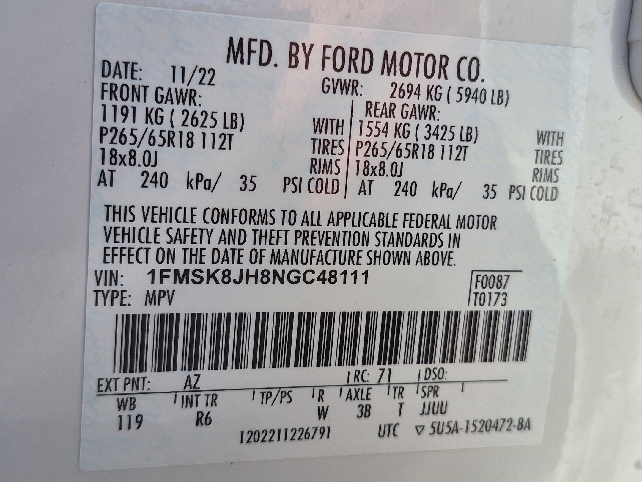 Certified 2022 Ford Explorer Timberline w/ Timberline Technology Package AWD/4WD image 35