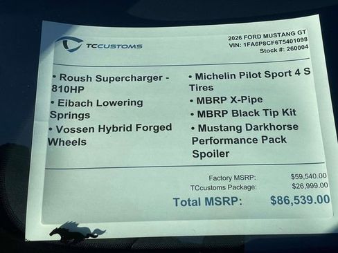 New 2026 Ford Mustang GT w/ GT Performance Package image 19