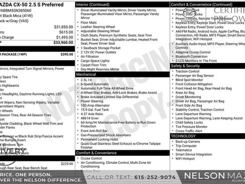 Certified 2025 MAZDA CX-50 AWD 2.5 S w/ Weather Package image 2