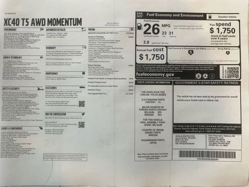 Used 2019 Volvo XC40 T5 Momentum AWD/4WD image 2