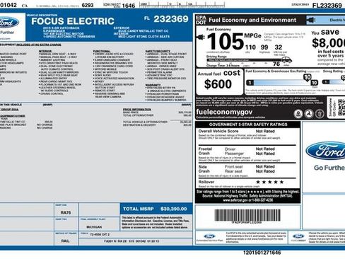 Used 2015 Ford Focus Electric Hatchback FWD image 31